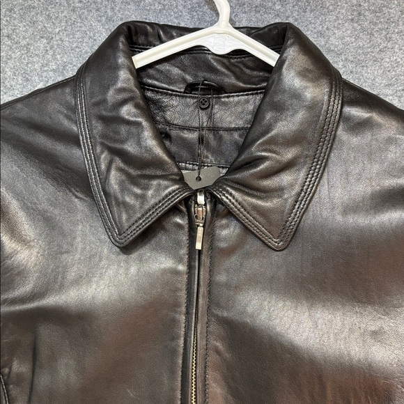Wilsons genuine Leather Jacket  Black Zip up collard  Soft Lux Feel coat M - Picture 2 of 11